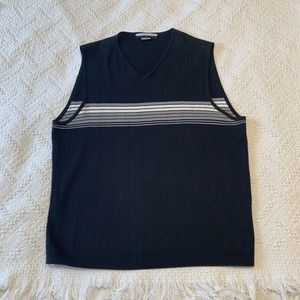 VTG 90s Tiger Woods Men's Sweater Vest Size XL V-Neck Black